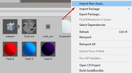 Importing into the unity project