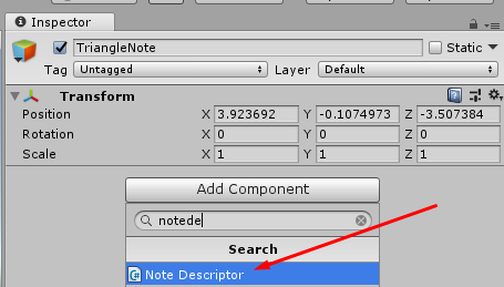 Adding a NoteDescriptor