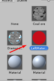 Selecting the material on the mesh