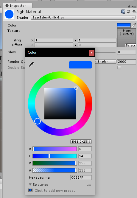 Picking the color of RightMaterial
