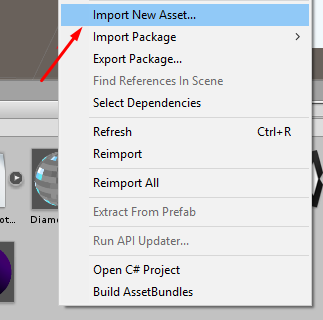 Importing a new asset