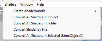 shader convert window