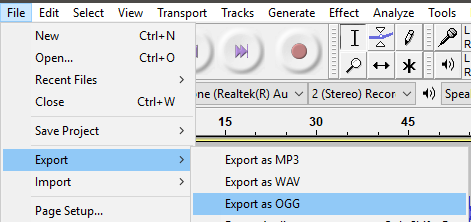 Export As Ogg Location