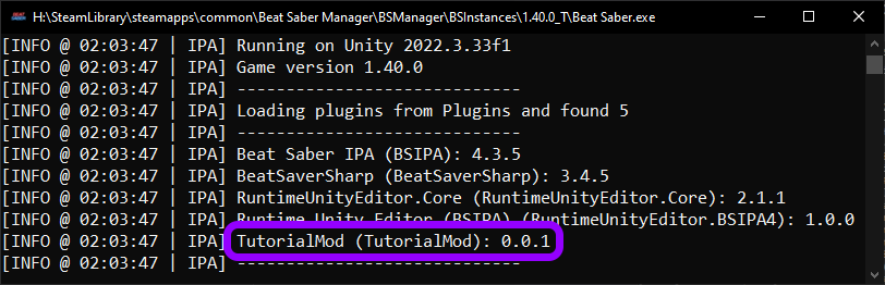 Testing console screenshot Testing console screenshot